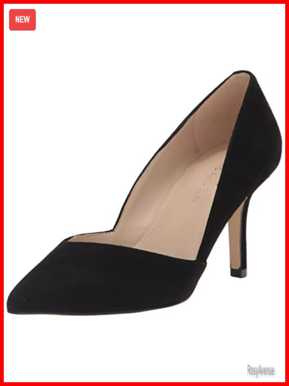 Marc Fisher Tuscany Suede Pointed Toe Block Heel Slip On Pump